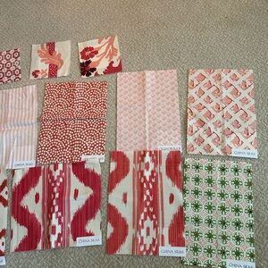 Red and White Fabric Swatch Collection